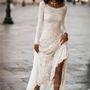 Elegant Lace White Dress
